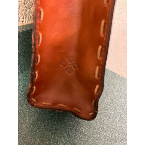 Patricia Nash Tote Leather Brown Laser Cut Bag Purse - Picture 4 of 16